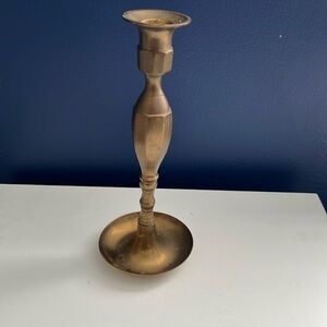Solid Brass Vintage Candle Holder - Made in USA